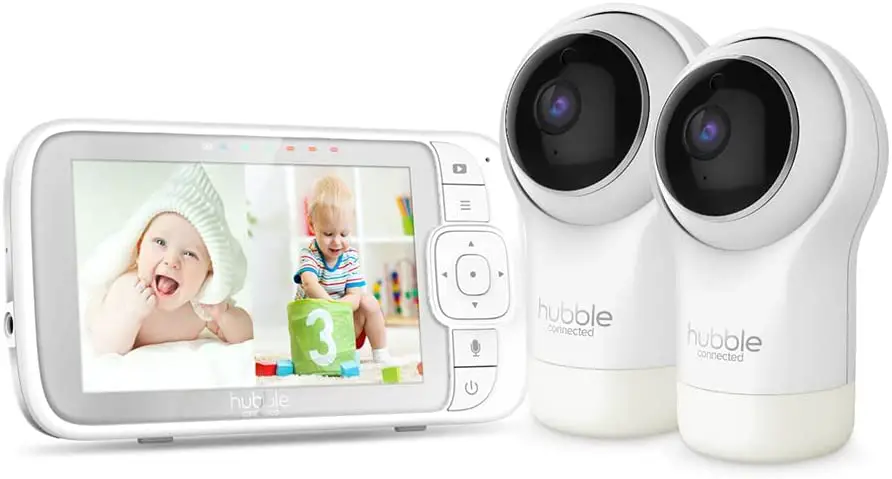 Hubble Connected Nursery View Pro Twin 5" Video Baby Monitor