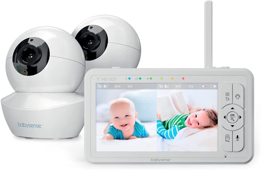 5" HD Split-Screen Baby Monitor, Babysense Video Baby Monitor